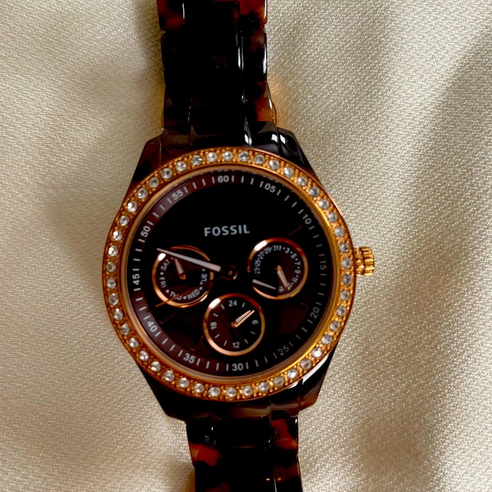 Tortoise band Fossil watch
